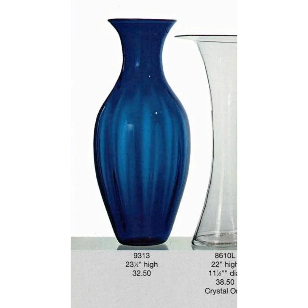 Blenko 9313 Amethyst Optic Architectural Floor‎ Vase MCM 22